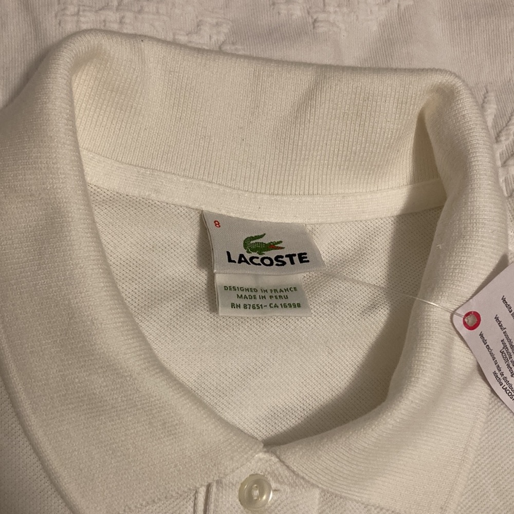NWT Lacoste White Polo - Picture 3 of 7